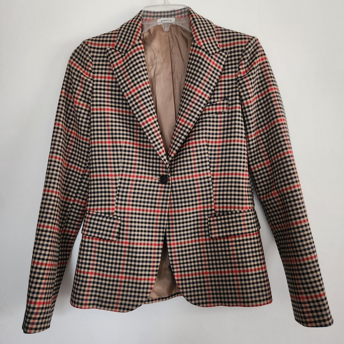 ジャケット PAROSH SS25 Single-breasted blazer (D420267RAISA25 046) P.a.r.o.s.h. Blazer Jacket Size XS Virgin Wool Lined Italy