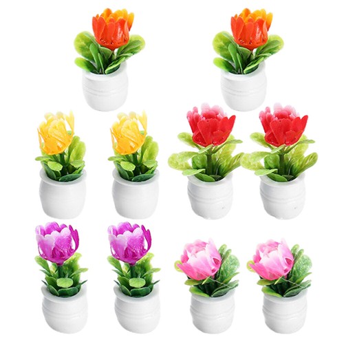 10Pcs Mini Fake Bonsai Plants Tiny House Supplies Decoration