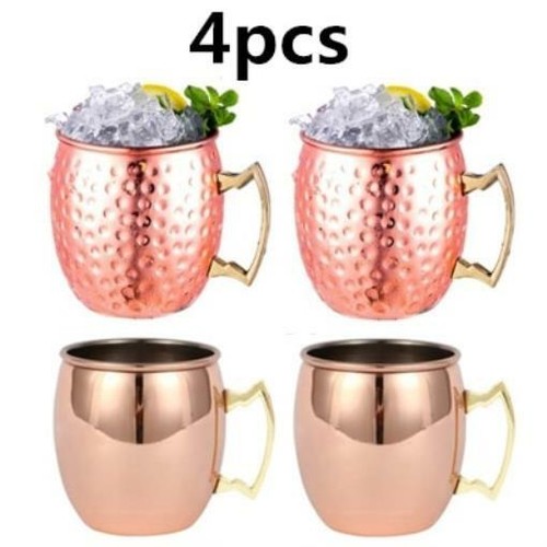 550ml 1/4 Pcs 18 Ounces Hammered Copper Plated Moscow Mule Mug Beer Cup Coffee - Picture 13 of 18