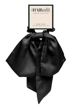 The Hair Edit Curated Collection  Bow Sash Knotted Ribbon Scrunchie - Black