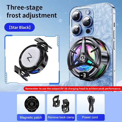 Magnetic/Back-clipMobile Phone Semiconductor Radiator Phone Cooler(Black) - Photo 3/8