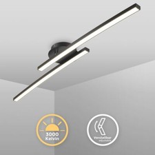 LED Deckenlampe 57,5cm Wohnzimmer Modern 12W Schwenkbar Flurlampe Schwarz