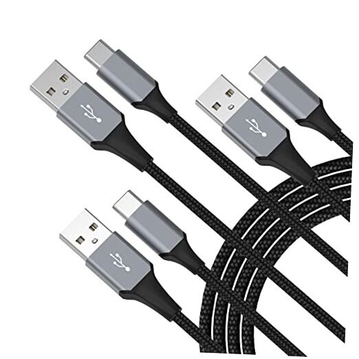 3-Pack USB A to C Fast Charging Cable in 3ft & 6ft Lengths with Durable Nylon Braid-image