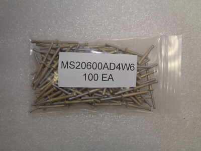 Ms2060 Rivets AIRCRAFT RIVETS MS20600AD4W6 SET OF 100 EACH NEW (LAST ONES) | eBay