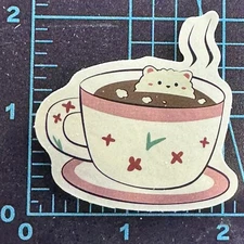 Swimming in Hot Coffee - Happy Cat- Cat World - Vinyl Sticker Decal Sticker Bomb