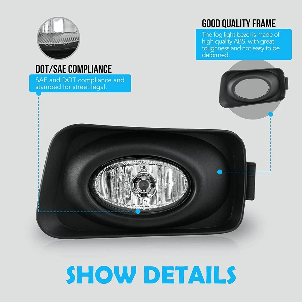 Kit de luces antiniebla de conducción para Acura TSX 2004-2005 estilo OE lente transparente Foto 3 de 4