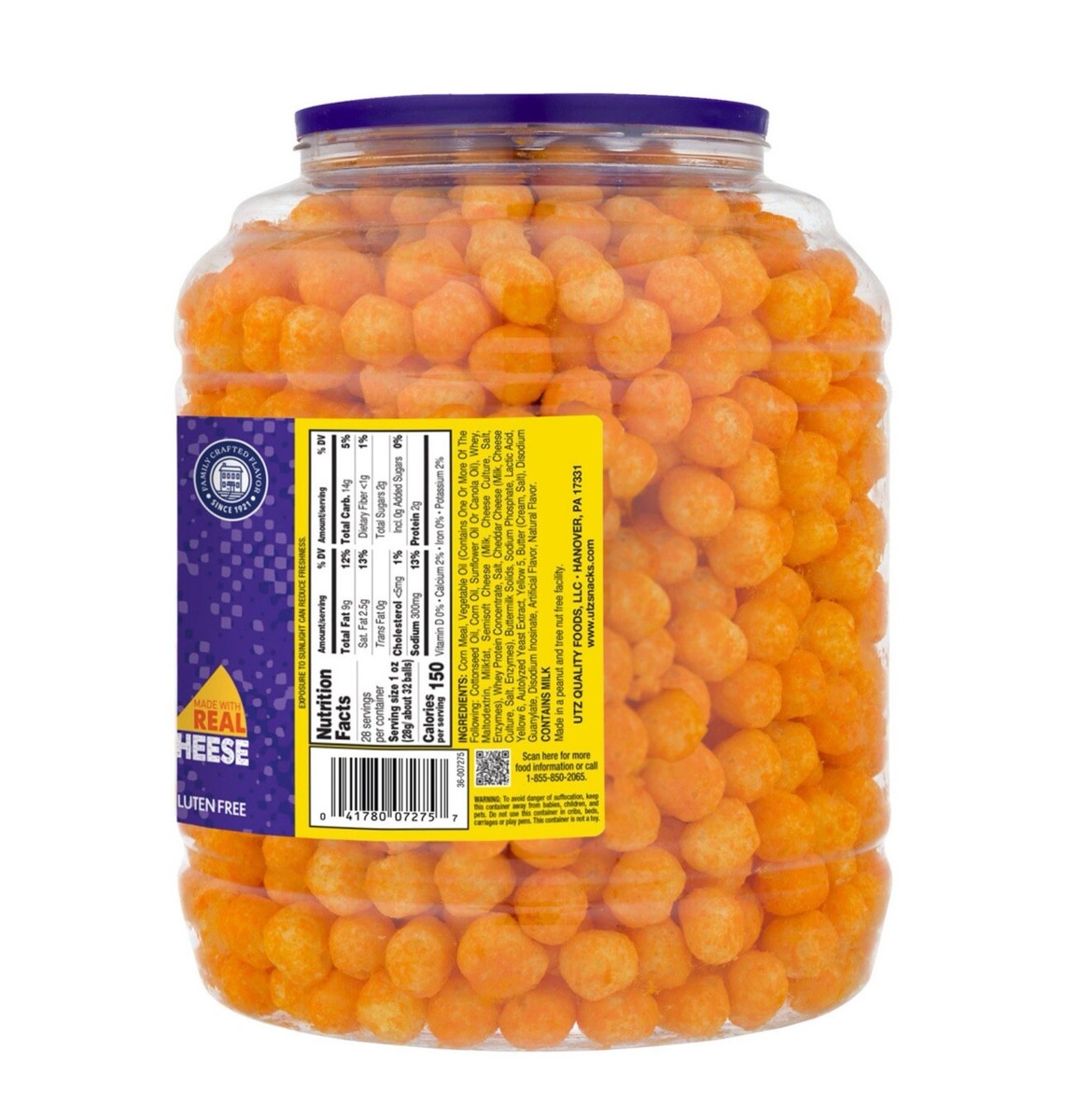 Utz Cheddar Cheese Balls Barrel 28 oz 41780003577| eBay