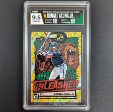 Ronald Acuna Jr. 2021 Donruss Gold Unleashed #/99 Graded HGA 9.5 Gem Mint