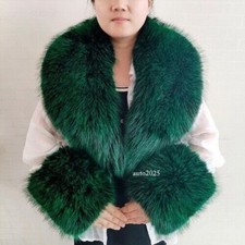 Large Winter Faux Fur Scarf Jackets Warm Fluffy Shawl Fur Collar Cuff Scarves