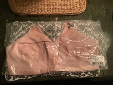 Curvy Couture Lot of 2    42H /1 Pink & 1  Purple Bra/1010 Cotton Luxe Bras/NWT