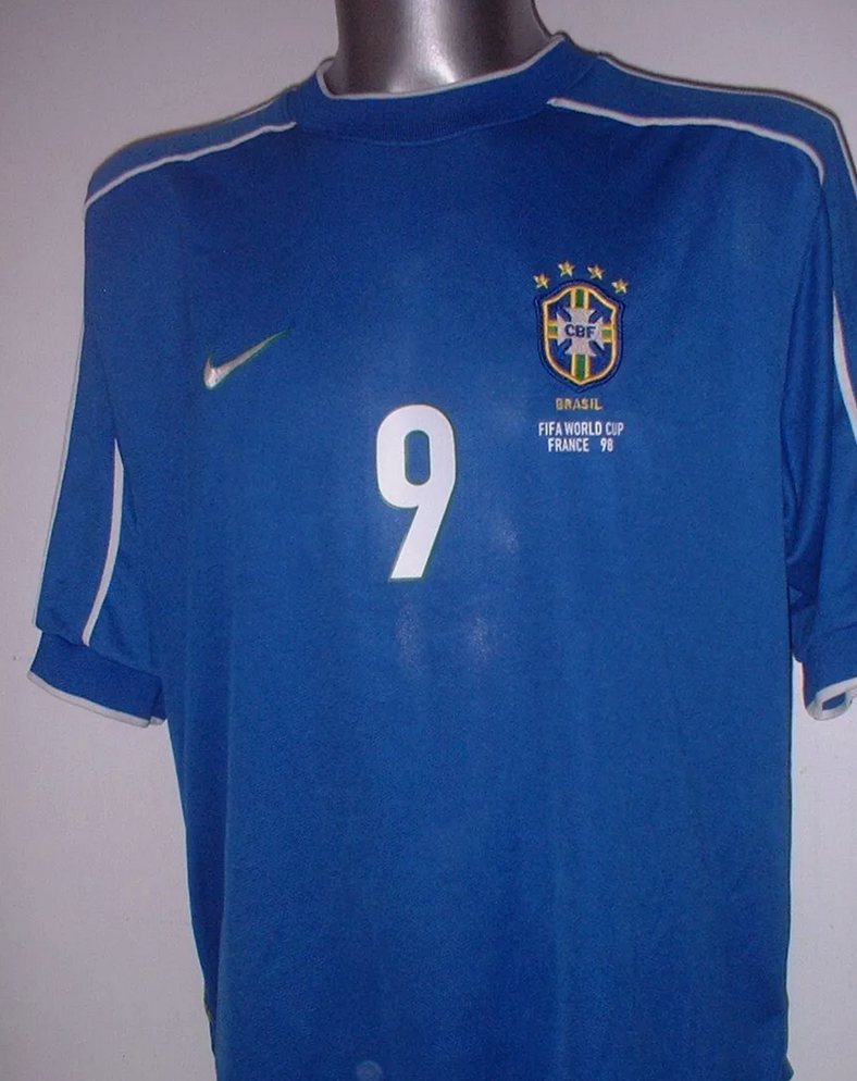 Brazil Brasil RONALDO Nike Medium Vintage Shirt Jersey Soccer 1998