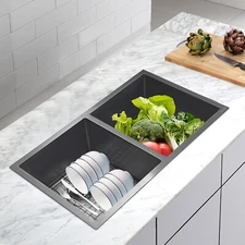 Stainless Steel Double Bowl Kitchen Sink Kitchen Sink Rectangle Kitchen Sink