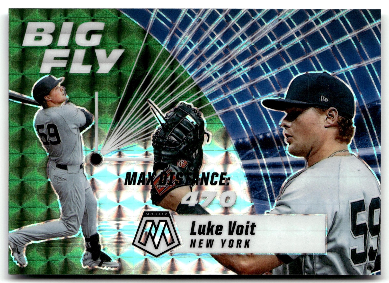 2021 Panini Mosaic #BF1 Luke Voit Big Fly Mosaic Green