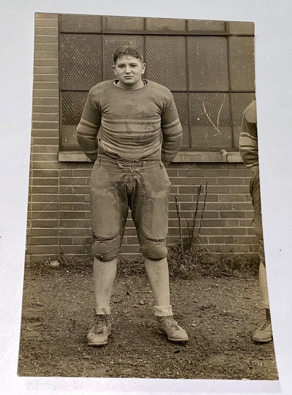 Rare Antique IDD Akron Ohio & Semi Pro Football Player Real Photo Postcard Sport