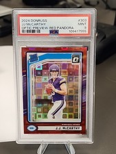 J.J. MCCARTHY 2024 DONRUSS OPTIC PREVIEW RATED ROOKIE RED PANDORA PSA 9