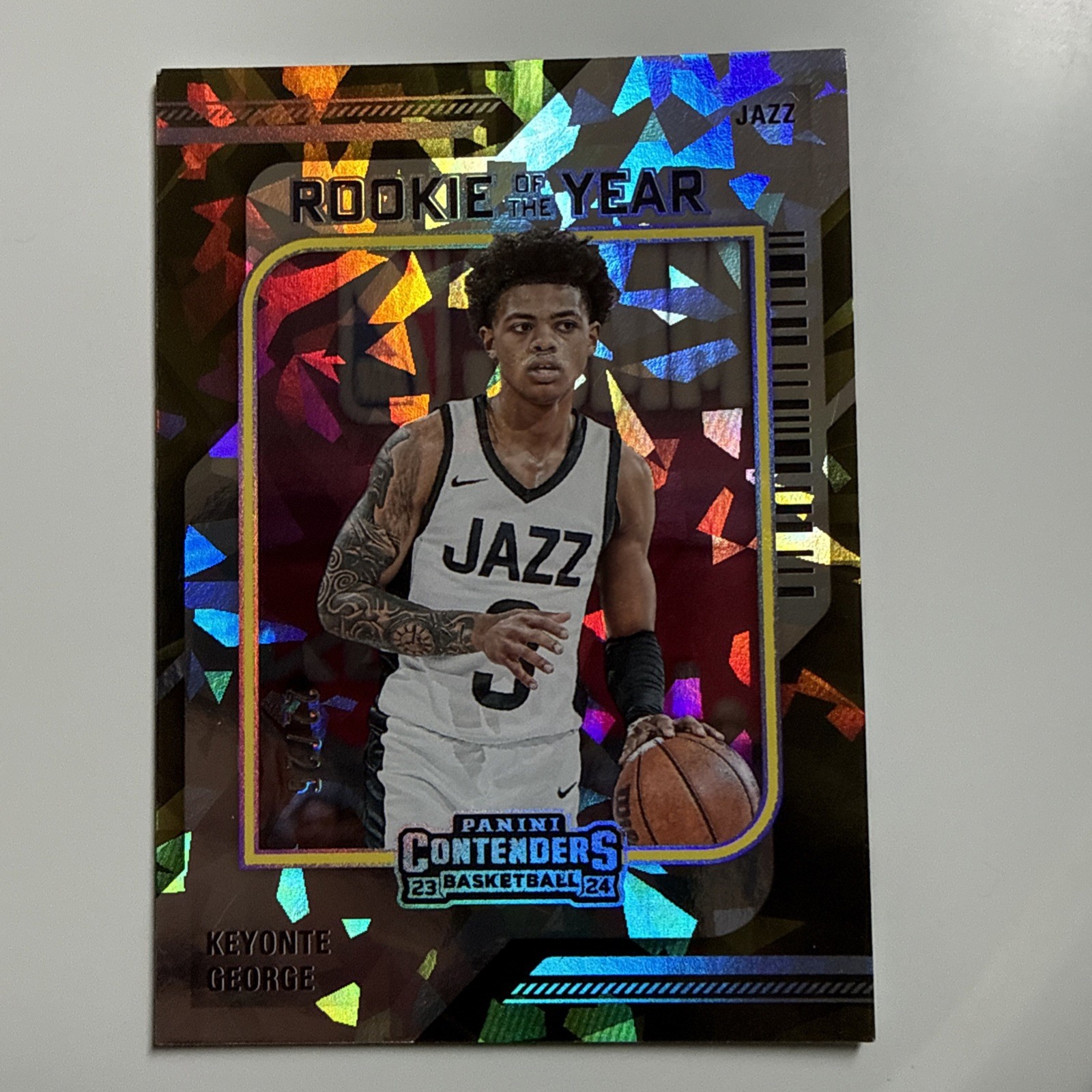 2023-24 Contenders ROY - Keyonte George Cracked Ice Playoff Rookie RC Jazz /25