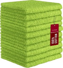 10 Pack 100 Cotton Wash Cloth, Luxurious Soft, 12 x 12 inch Ultra Absorbent,