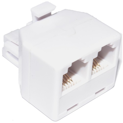 RJ11 4-przewodowy 2-drożny adapter podwójne gniazda RJ11 do wtyczki RJ11 rozdzielacz telefon - Zdjęcie 3 z 6