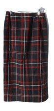 Charter Club Skirt Size 10 Red Plaid Printed Wool Blend Length 35" Maxi Modest