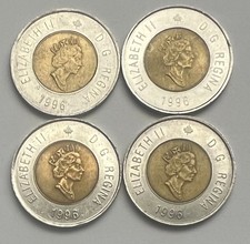 4 X 1996 Canada $2 Dollars Two Dollar, Coins
