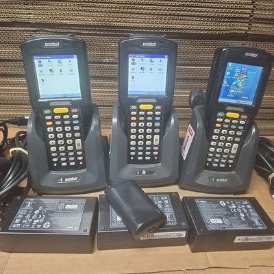 Lot 3 Motorola Zebra Symbol MC3190 Mobile Computer Barcode Scanner Bundle 