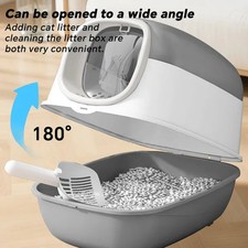 Covered Cat Litter Box with Lid Enclosed Indoor Kitty Toilet