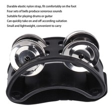 Foot Tambourine Shaker Percussion Drum Set Metal Jingle Bell Musical Instrument