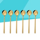 6 Pcs 13CM Stainless Steel Round Spoon Mini Handle Teaspoons Coffee Stirrin