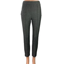 MNG Mango Suit Womens Gray High Waisted Skinny Zipper Trousers Dress Pants Sz 2
