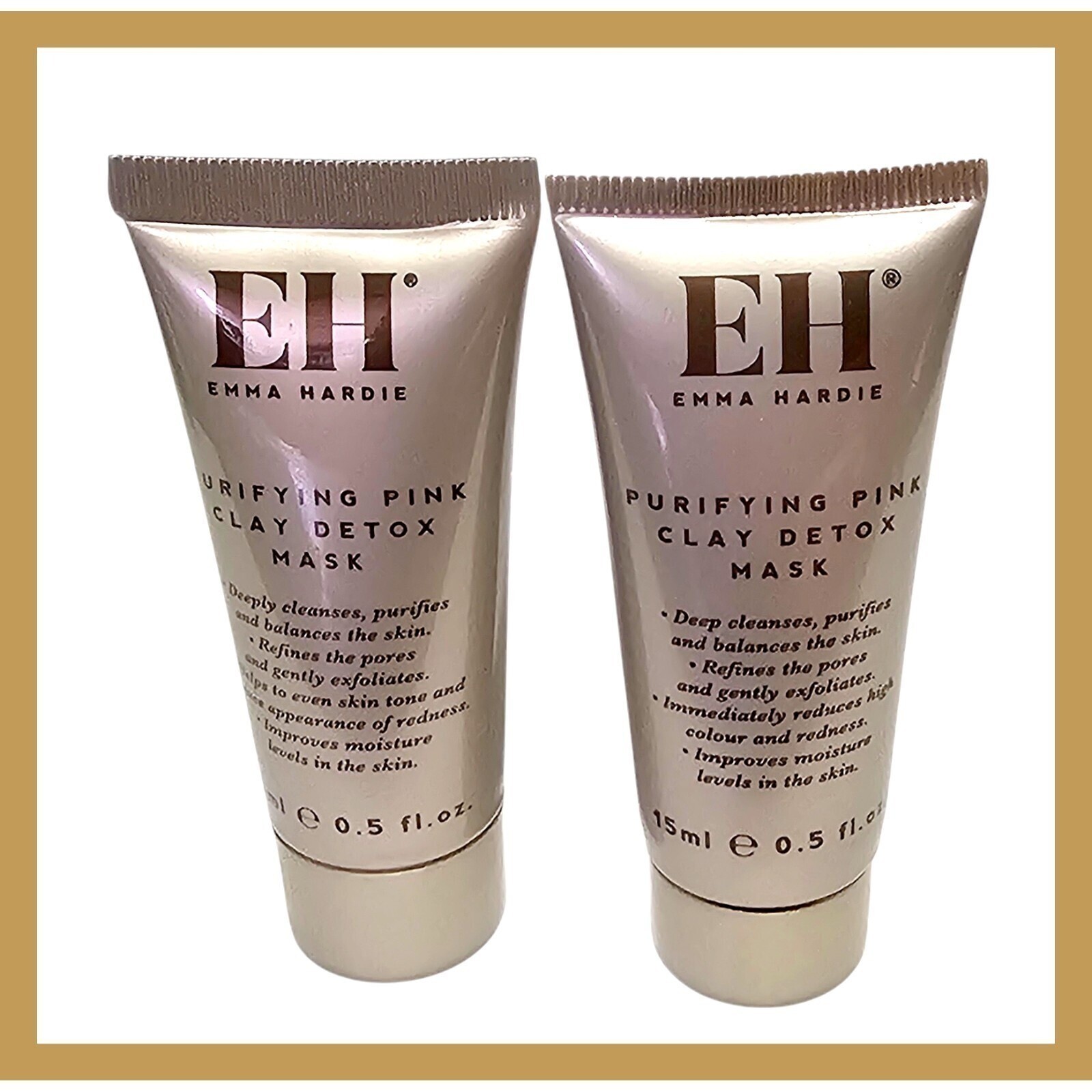 2 штуки очищающей детокс-маски Emma Hardie с розовой глиной 15 мл размер для путешествий 2190₽