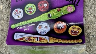 Vtg Halloween Monster Baseball Bat KO Madballs Mad Ball Weird