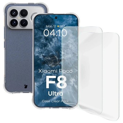 Handyhülle +2x Folie für Xiaomi POCO F8 Ultra Bizon Case Cover Etui Transparent