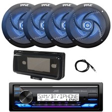 JVC KD-X38MBS Marine Receiver, 4x 6.5" LED Speakers, Cover Black , Antenna