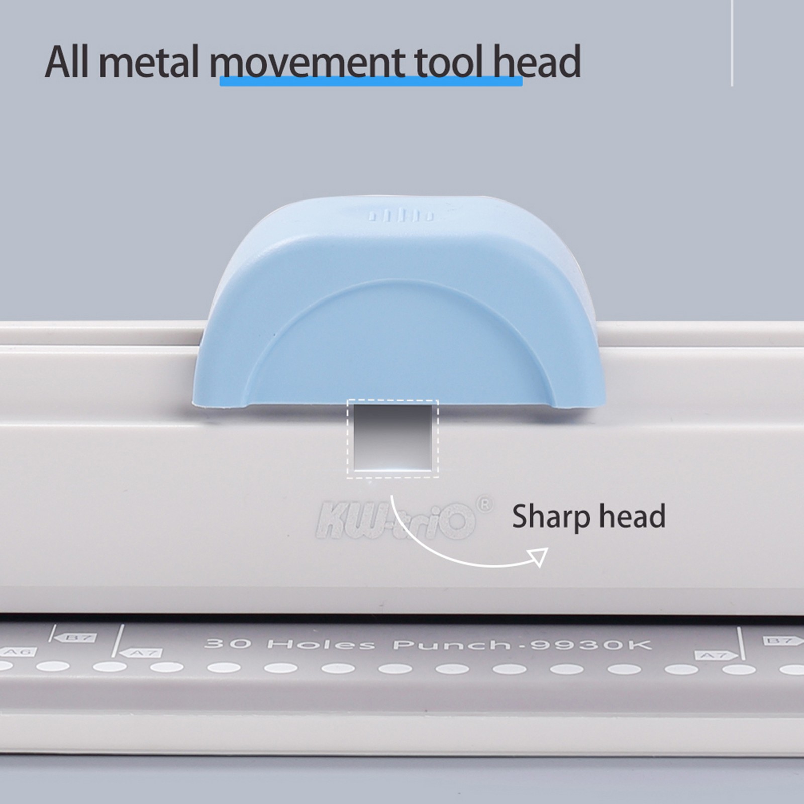 KW-triO Handheld 30 Holes Punch Puncher For Loose Leaf Ring Binders