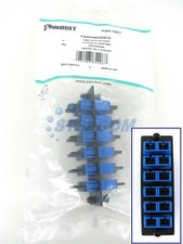Panduit FAP6WBUDSCZ Fiber Panel w/6 SC Duplex SM MM Adapters Blue STSI