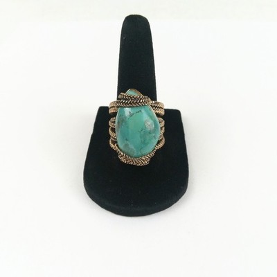 Barse Vintage Bronze Turquoise Ring Size 7