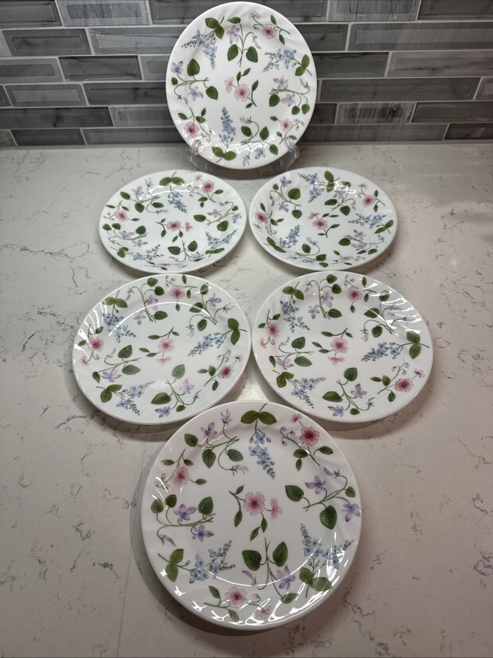 Pratos florais para salada/pão/sobremesa Corelle Delicate Array 7,25” EUA~UEC~Conjunto de 6 - Imagem 2 de 4