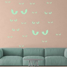 Halloween Wall Decor Creative Carved Fluorescent Sticker Eyes Luminous