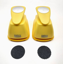 2 Marvy Uchida Clever Lever 1.5" Paper Punches Circle Scalloped Circle Punch