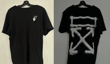 T-shirt Off-White nera graffiti spruzzata ristampa Virgil Abloh indossata una volta S-5XL