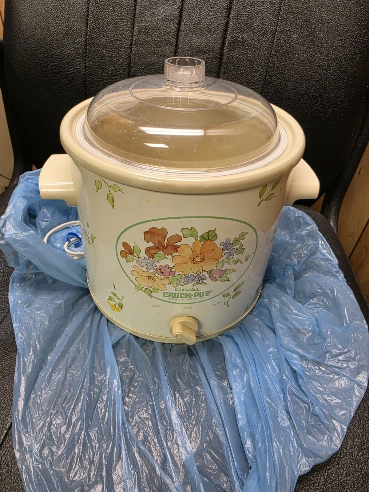 Rival 3100/2 Tan 75-150 Watt Vintage Electric Slow Cooker Crock Pot With Manual