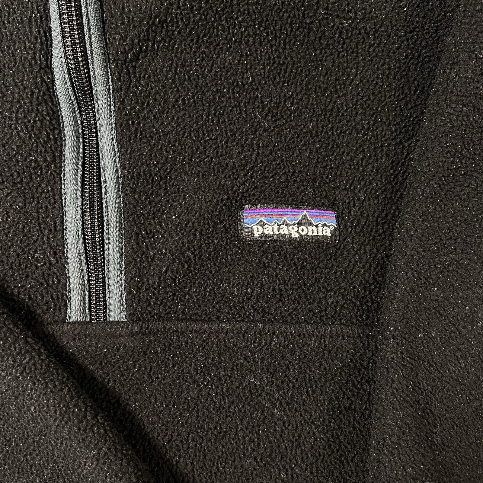 Patagonia Black Zip Fleece Jacket Pockets Stand-Up Collar Men's Size S thumbnail 2