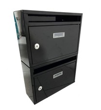 Cassetta postale condominiale posta lettere casa 2 posti nero verticale 458ds