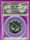 2014 D 50c Kennedy Half Dollar Silver ANACS SP70 (372)
