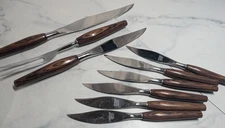 MCM Danish Modern Steak Knives & Carving Set Teak Handles Mode Danish