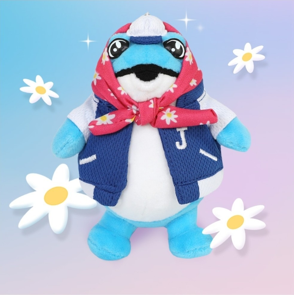 Hite Jinro Frog Toad Standing Keyring Korea Soju Brand Blue Pink