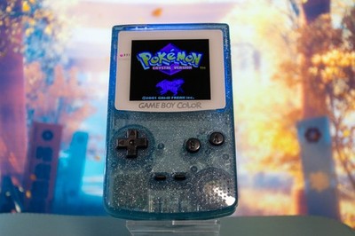 Custom Game Boy Color GBC IPS Backlit USB-C Rechargeable - Crystal