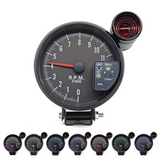 5" Tachometer Gauge RPM Tach Gauge with 7 LED Multicolored Display Backlight