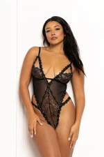Seven ’til Midnight Rhinestone Sparkle Mesh Teddy Black