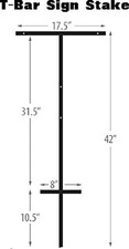 Yard Signs 20 Pack T-Bar Sign Stakes 42, Made in USA, Heavy Duty Metal Stake 42